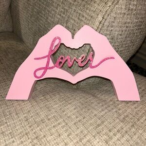 Pink Lover Hand Sign Decor Taylor Swift Style